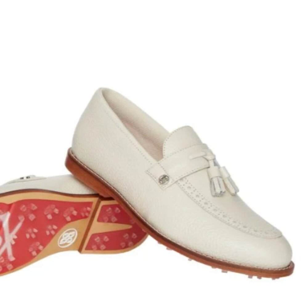G/FORE Womens Tassel Brogue Cruiser‎ Gallivanter Luxe Leather Golf Shoes - Stone